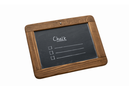 Chalkboard Menu or Checklist with Wooden Frame Empty Space for Custom Text in Educational Setting png