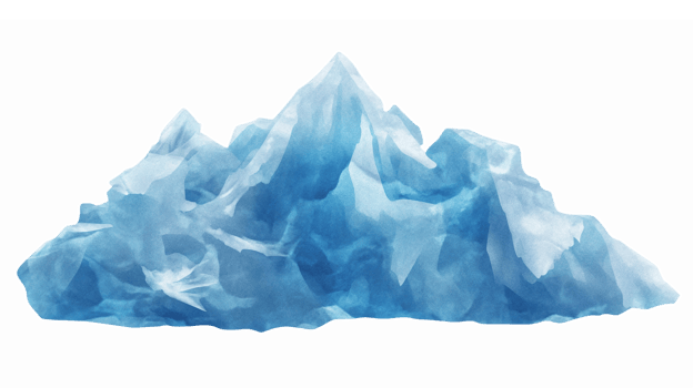 Realistic Iceberg Illustration with Transparent Background for Winter and Nature Themes png