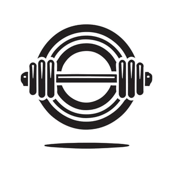 High-Resolution Barbell Silhouette for Print vector