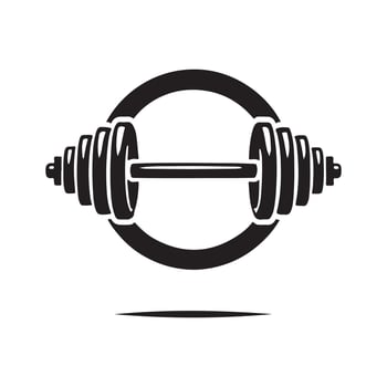 Barbell Silhouette for Workout Promotion vector