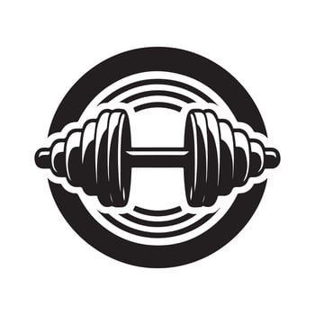 Barbell Silhouette for Sports Apparel Designs vector