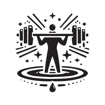 Barbell Silhouette for Customizable Graphics vector