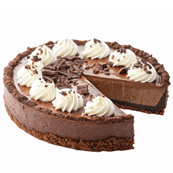 Delicious Chocolate Cream Pie with Whipped Topping and Grated Chocolate Decoration png