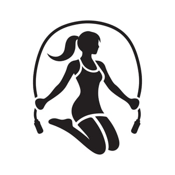 Jumping Rope Silhouette for Marketing Materials vector