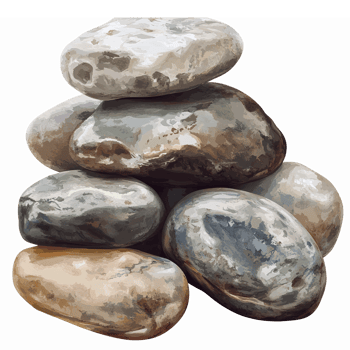 Stacked River Stones for Natural Decor Gardening Landscape and Zen Aesthetic png