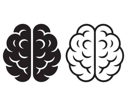 Human Brain Clipart Mind and Intelligence Illustration. vector