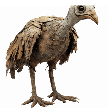 Whimsical Bird Character with Leafy Texture for Fantasy Themes and Illustrations png