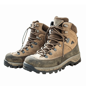 Brown Hiking Boots for Outdoor Adventures with Rugged Sole and Durable Design png