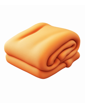 Cozy Orange Folded Blanket Soft Fabric Texture Ideal for Home Decor and Apparel Designs png