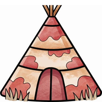 Colorful Traditional Teepee Tent Illustration for Outdoor Adventure Themed Designs png