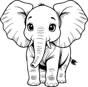 Cute Cartoon Elephant Illustration png