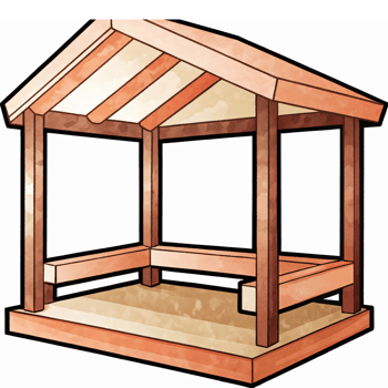 Wooden Garden Gazebo Design for Outdoor Spaces with Transparent Background png