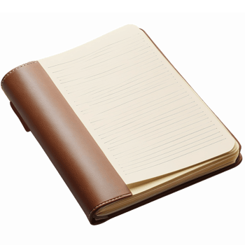 Elegant Leather Bound Notebook with Blank Pages for Writing and Note Taking png