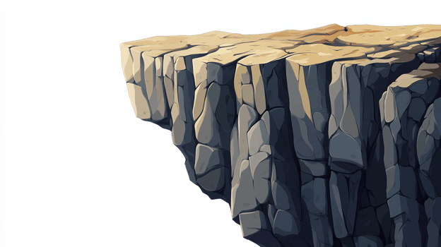 Realistic Rocky Cliff Edge with Detailed Texture for Nature and Adventure Designs png