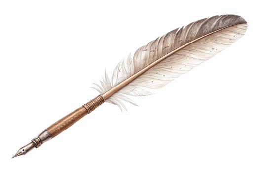 Elegant Quill Pen with Feather Design Ideal for Writing and Calligraphy Projects png