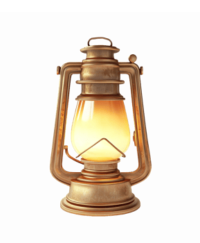 Vintage Oil Lantern with Warm Glow and Rustic Design for Home Decor and Camping png