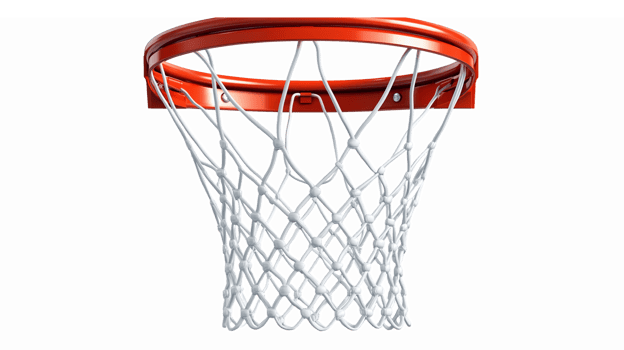 Realistic Basketball Hoop and Net Design with Transparent Background for Sports Graphics png