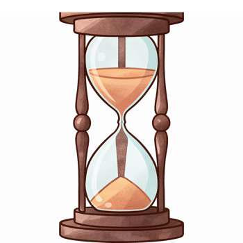 Vintage Hourglass Illustration with Flowing Sand Symbolizing Time Management and Patience png
