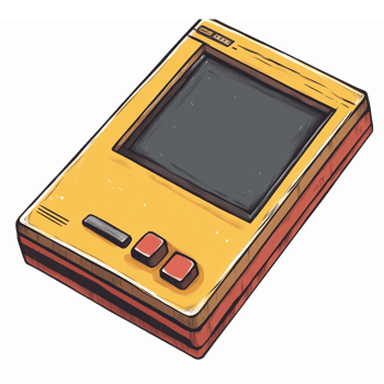Vintage Handheld Game Console Retro Gaming Device for Nostalgic Play and Design Elements png