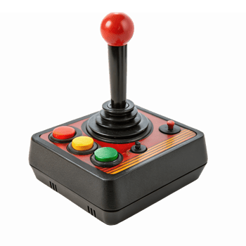 Retro Arcade Joystick Gaming Controller with Colorful Buttons for Vintage Gaming Experience png