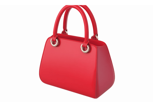 Stylish Red Handbag with Elegant Design and Chic Handles for Fashion Accessories png