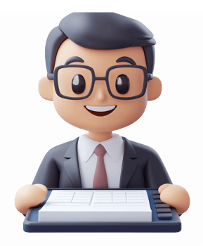 Friendly Businessman Holding Clipboard Smiling Illustration on Transparent Background png