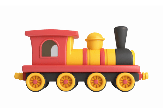 Colorful Toy Train for Children Fun and Playful Design with Transparent Background png