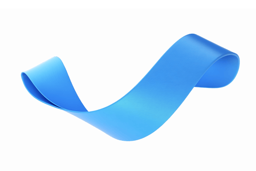 Flowing Blue Ribbon Decorative Element with Smooth Curves for Design and Branding png