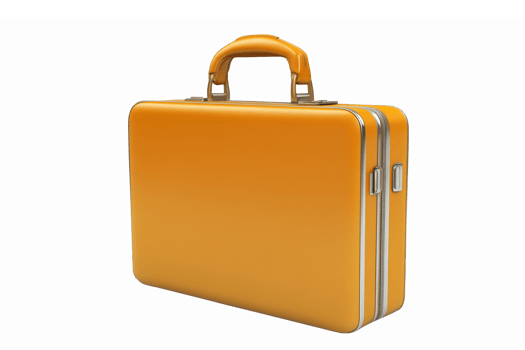 Elegant Orange Briefcase with Sleek Design for Business Travel and Professional Use png