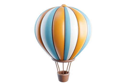 Colorful Hot Air Balloon Design with Striped Pattern for Adventure and Travel Themes png