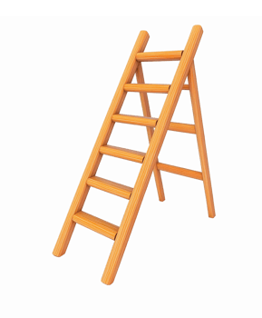 Realistic Wooden Step Ladder Illustration for Home Improvement and Construction Projects png