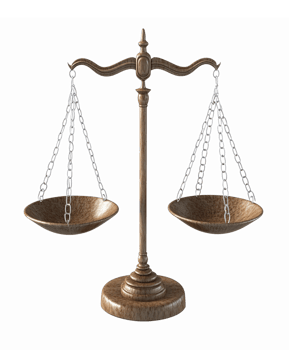 Elegant Bronze Balance Scale Symbolizing Justice Fairness and Legal Concepts Transparent Background png