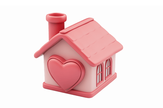 Cute Heart Shaped House Perfect for Home Decor and Family Themes png