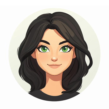 Portrait of a Young Woman with Long Black Hair and Green Eyes in a Circular Frame png