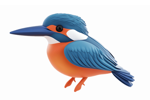 Colorful Kingfisher Bird Illustration with Detailed Feathers and Realistic Features png