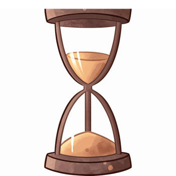 Vintage Sand Timer with Flowing Sand Symbolizing Time Management and Productivity png