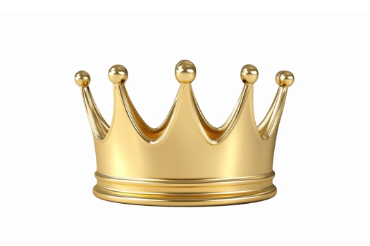 Shiny Golden Crown Symbol of Royalty and Luxury with Transparent Background png