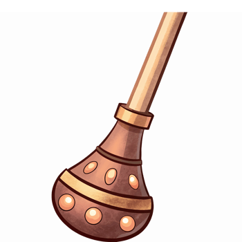 Wooden Maraca Musical Instrument with Decorative Pattern for Celebration and Festivity png