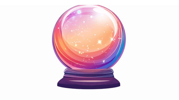 Colorful Magical Crystal Ball with Sparkling Effects Suitable for Mystical and Fantasy Themes png