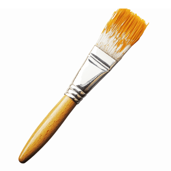 High-Quality Paint Brush with Wooden Handle and Vibrant Bristles for Art Projects and Crafts png