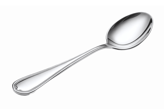 Elegant Silver Spoon with Polished Finish on Transparent Background for Kitchen and Dining Use png