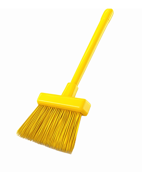 Yellow Cleaning Brush with Long Handle for Household or Commercial Use on Transparent Background png