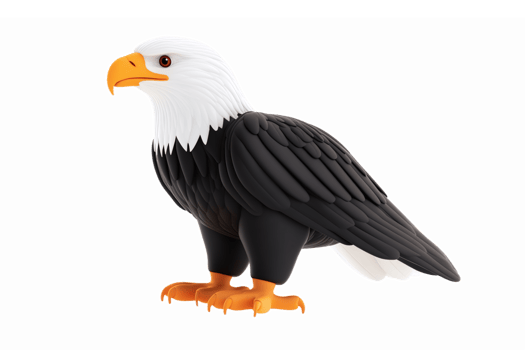 Realistic 3D Eagle Illustration with Detailed Feathering and Vivid Colorful Design png