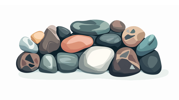 Colorful Smooth Stones Pile for Nature Background or Landscaping Design and Decorative Use png