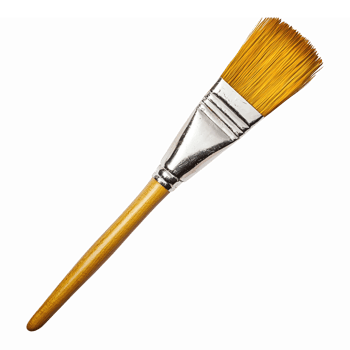 Yellow Brush with Fine Bristles for Painting Art Supplies Home Decor Crafts png