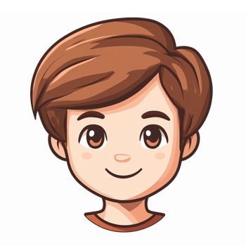 Cheerful Cartoon Boy Character with Brown Hair and Bright Expression for Kids Design png