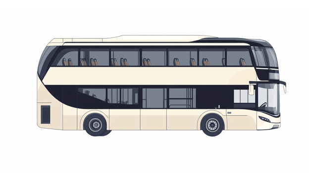 Double Deck Bus Illustration with Transparent Background for Transport Graphics png
