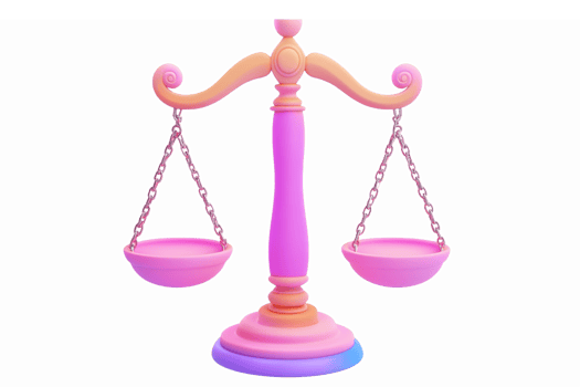Colorful Cartoon Style Scales of Justice Design for Legal and Educational Themes png