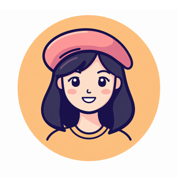 Cheerful Young Woman with Pink Beret on Orange Background for Social Media Use png