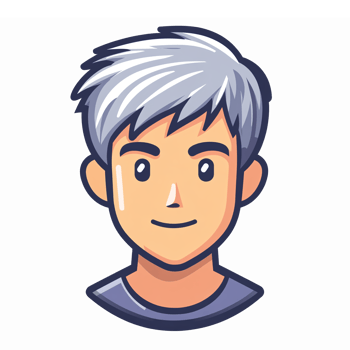 Friendly Young Man Character with Silver Hair Smiling Illustration for Modern Designs png